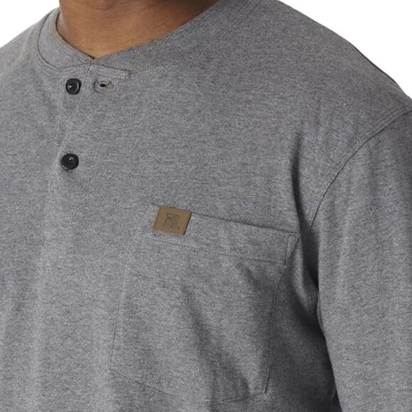 Lot of 3 Brand New w/ Tags Wrangler Men's Long Sleeve Henley Charcoal Gray 4X - Picture 2 of 4